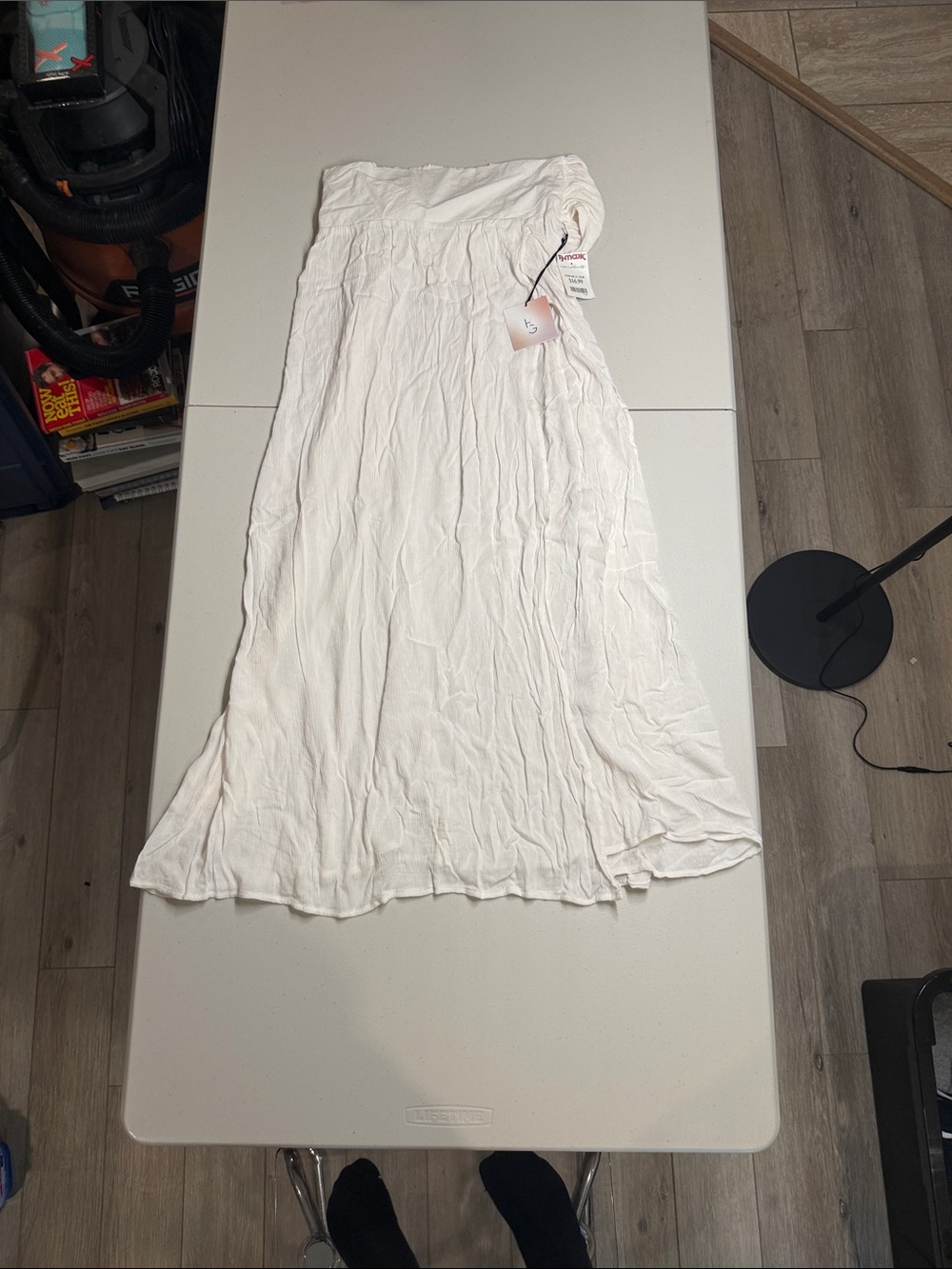 Womens White Maxi Skirt - Lightweight Casual
